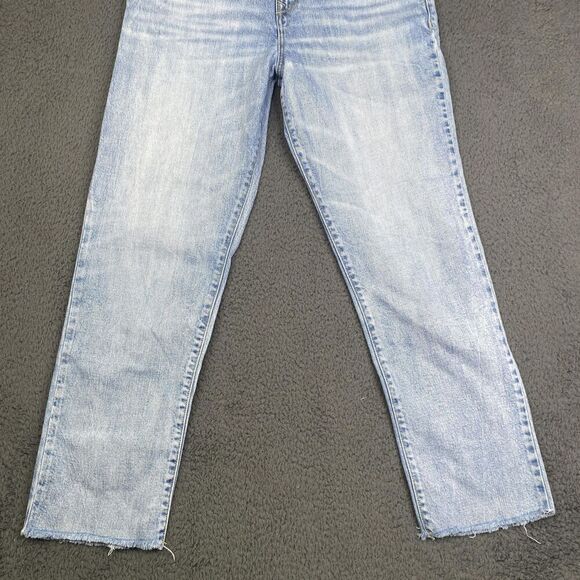 Porter Blue Jeans Womens 28 Blue High Rise Straight Leg Distressed Raw Hem Denim - Picture 3 of 12